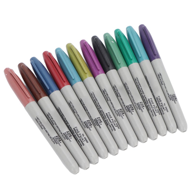 Washable Tattoo Marker Pen: 12 Colors Thin Nib for Accuracy - Non Irritating Leakproof Cover Marker for Beauty Eyebrow Tattoo Office Art Use - Image 3