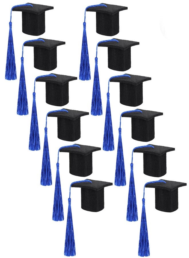 meekoo Mini Graduation Cap Mini Graduation Hats with Tassel Small Black Grad Cap Bottle Topper for Party Supply - Image 1