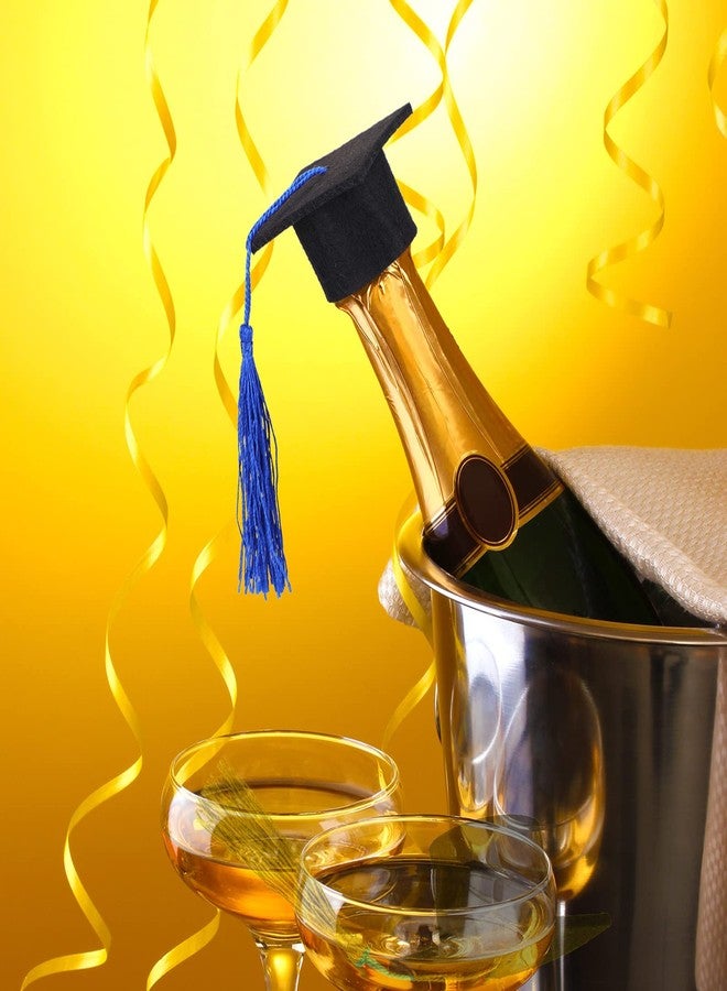 meekoo Mini Graduation Cap Mini Graduation Hats with Tassel Small Black Grad Cap Bottle Topper for Party Supply - Image 4