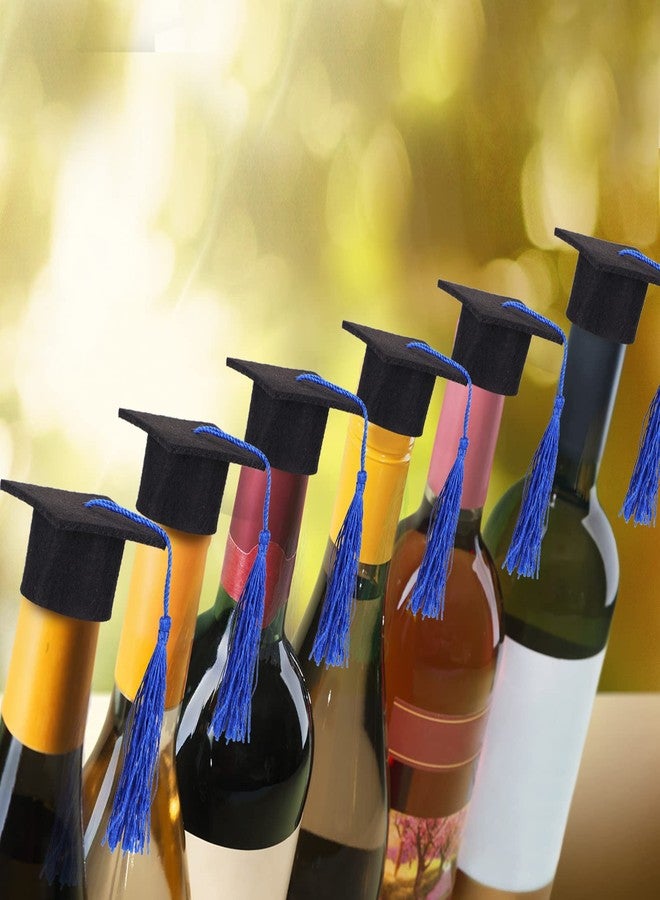 meekoo Mini Graduation Cap Mini Graduation Hats with Tassel Small Black Grad Cap Bottle Topper for Party Supply - Image 3