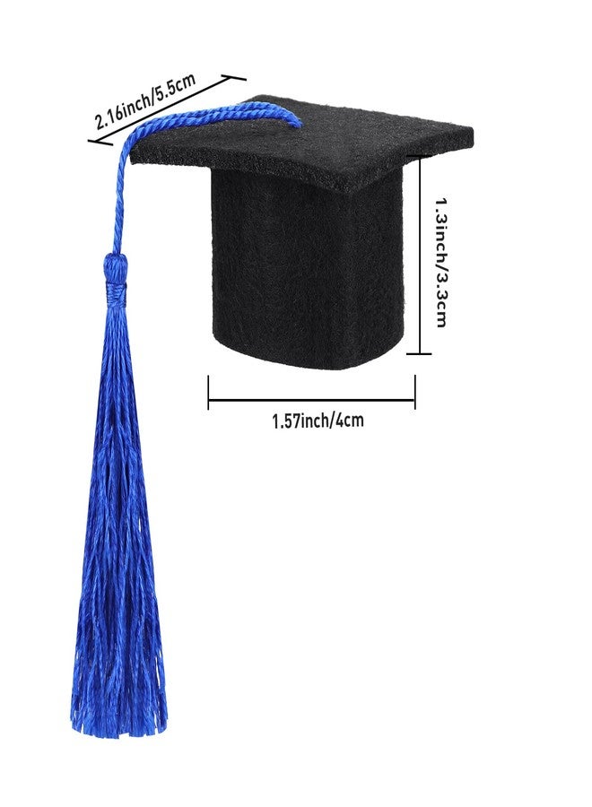 meekoo Mini Graduation Cap Mini Graduation Hats with Tassel Small Black Grad Cap Bottle Topper for Party Supply - Image 2