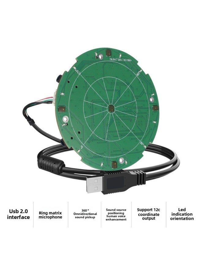 8 Array Omnidirectional 4 Microphone Computer Network Lesson Module Block Far Field Sound Source Localization Conference Usb Camera-Color:Omnidirectional Microphone (sound Source Positioning Version) + Test Wire