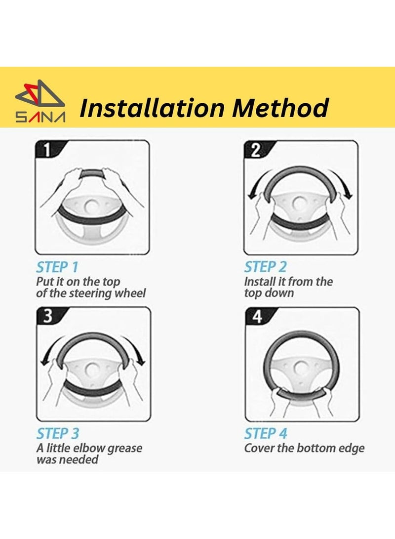 Universal Fit Car Steering Wheel cover Anti-Slip & Odour-free Wooden Brown & Black Breadthable PU Leather material car Steering Wheel Protector - Image 4