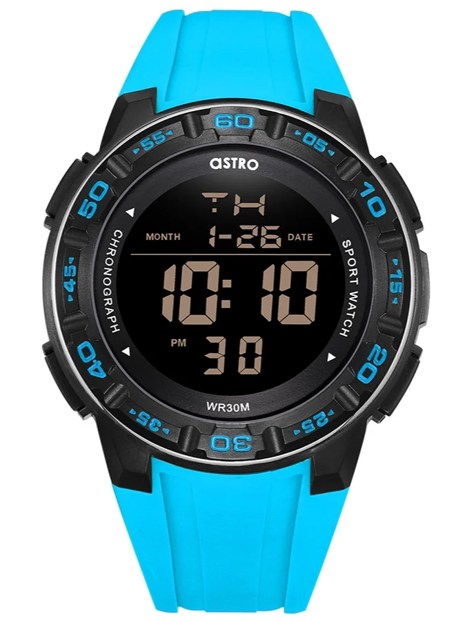 ASTRO Astro Kids Quartz Movement Watch, Digital Display and Polyurethane Strap - A22912-PPLB, Light Blue