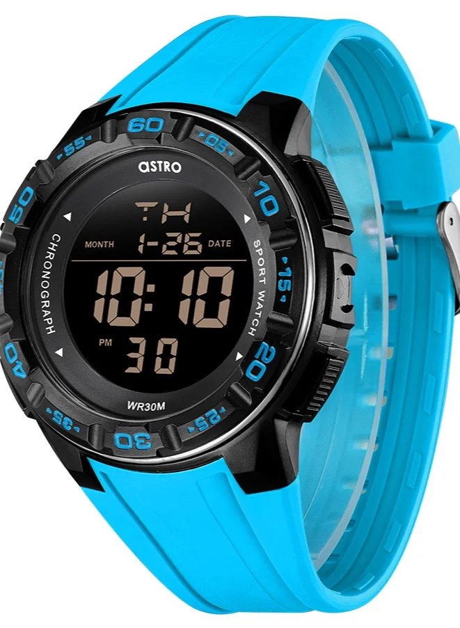 ASTRO Astro Kids Quartz Movement Watch, Digital Display and Polyurethane Strap - A22912-PPLB, Light Blue