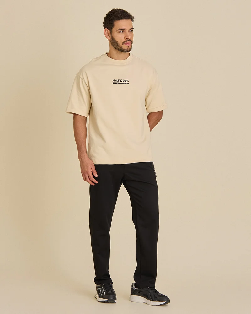 Redtag Men Beige Printed T-Shirt