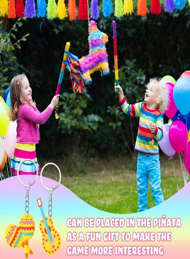 MTLEE 36 Pcs Mexican Fiesta Party Favors: Cute Sombrero, Donkey, Maraca, Cactus, Taco, Guitar Keychains for Cinco De Mayo, Birthday Parties, Gender Reveal, Summer Parties - Image 4