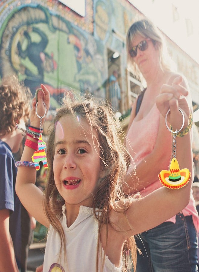 MTLEE 36 Pcs Mexican Fiesta Party Favors: Cute Sombrero, Donkey, Maraca, Cactus, Taco, Guitar Keychains for Cinco De Mayo, Birthday Parties, Gender Reveal, Summer Parties - Image 2