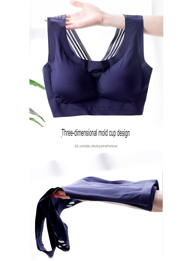 AROAQ Seamless Sports Bra, Comfortable Shockproof Push Up Bra, Anti Slip Highly Elastic Wireless Beauty Back Bra, Soft Quick Dry Sleeping Bra With Wide Shoulder Strap, (Size 3Xl, Cream Color) - Image 2