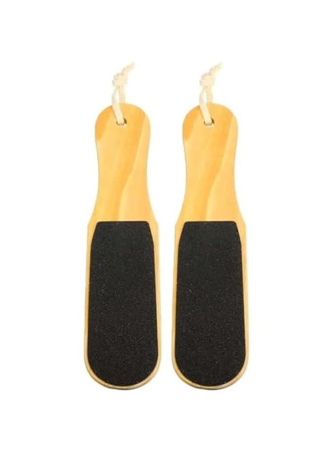 بيوينتي 2pcs Wood Foot File Double Sided Callus Remover Pedicure Foot Rasp for Wet and Dry Foot Care Dead Skin Removing - Image 1
