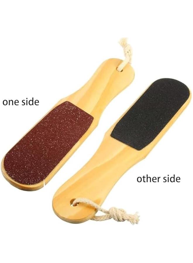 بيوينتي 2pcs Wood Foot File Double Sided Callus Remover Pedicure Foot Rasp for Wet and Dry Foot Care Dead Skin Removing - Image 2