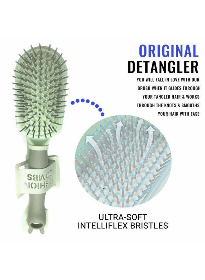 WE-CEF Detangling Brush, Original Detangler Brush - Wet & Dry Tangle-Free Hair Brush for Women & Men - No Tangle Soft & Flexible Bristles for Straight, Curly, & Thick Hair (Blue) - Image 4