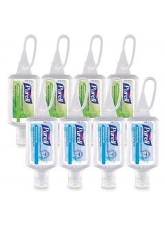 Purell Advanced Hand Sanitizer Variety Pack, Naturals and Refreshing Gel, 1 Fl Oz Travel Size Flip-Cap Bottle with Jelly Wrap Carrier (Pack of 8), 3900-09-ECSC  - Image 1
