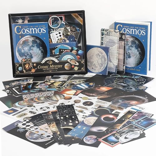 GDNK 346pcs Vintage Journal Scrapbook Pack Kit for Art Journaling Bullet, Planners DIY Paper Stickers, Craft Kits Notebook, Collage Album Aesthetic Sticker (Moonlight) (Black Cosmos) - Image 2