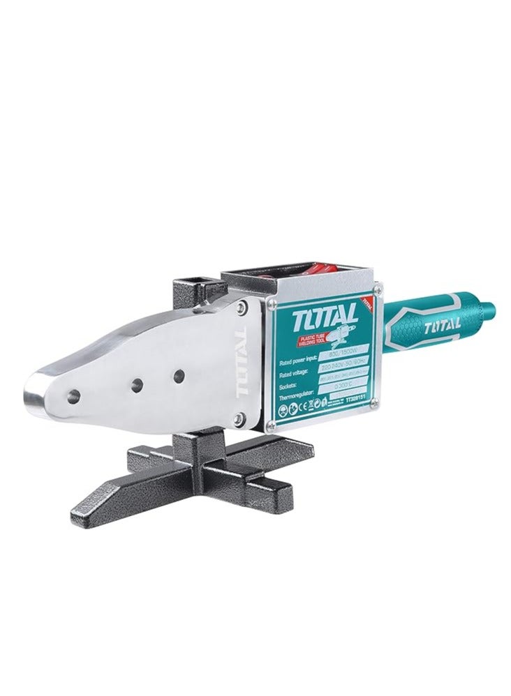TOTAL Total Plastic Tube Welding Tool 800W/1500W, 20-63mm Welding Diameter, for PP-R, PB, PE, PE-RT Pipes, Includes 6 Welding Sockets, Pipe Cutter, Screwdriver, and More - Portable Metal Case - Image 4