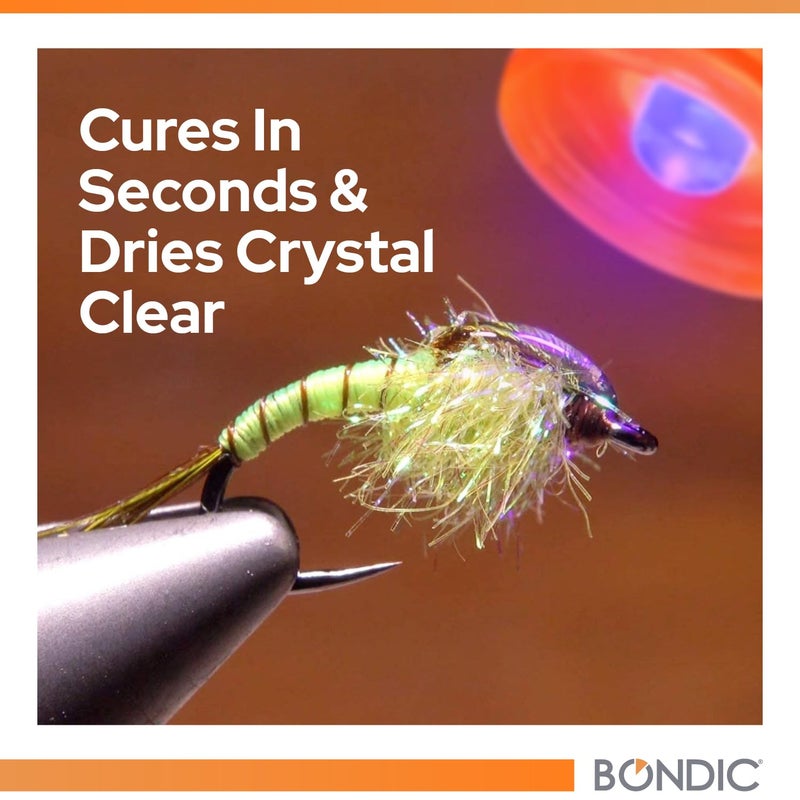 BONDIC طقم لاصق بوندك UV، أداة إصلاح صيد السمك للطائرات، لاصق فائق، طقم ربط الطائرات، لحام بلاستيك سائل UV، أدوات وإكسسوارات الصيد (ضوء LED وخرطوشة سائلة في علبة معدنية) - Image 5