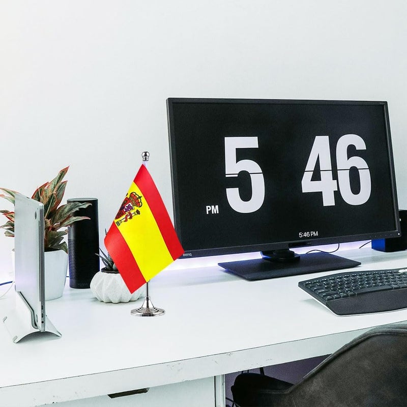 mflagperft Spain Flag Spanish Flags, Small Mini Spanish Desk Flag, Used for Table Office Classroom Home Patriotic Events Decorations - Image 5