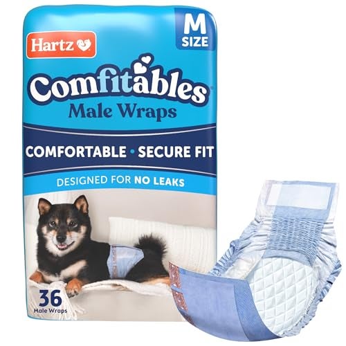 Hartz Comfitables Disposable Male Dog Wraps with Stretchy Waistband, Medium 36 Count - Image 1
