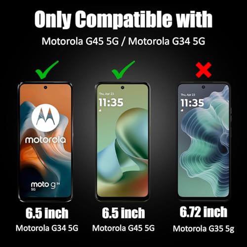 AIBEX Tempered Glass for Motorola G45 5G / Motorola G34 5G | 9H Hardness | Anti-Glare & Anti-Fingerprint | Water Resistant | Edge-to-Edge Full Screen Protector | Bubble-Free Installation - Image 2