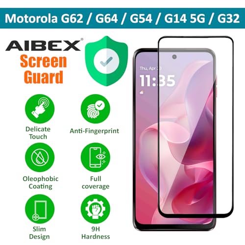 AIBEX Tempered Glass for Motorola G45 5G / Motorola G34 5G | 9H Hardness | Anti-Glare & Anti-Fingerprint | Water Resistant | Edge-to-Edge Full Screen Protector | Bubble-Free Installation - Image 5