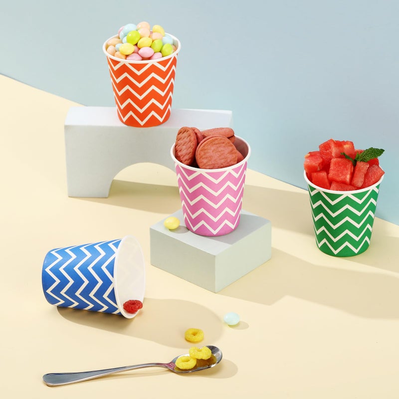 JOLLY PARTY 500 Pack 5oz Paper Cups, Multicolor Paper Disposable Cups, Small Mouthwash Cups, Cold Beverage Drinking Cup for Party, Travel and Event (Strip) - Image 5