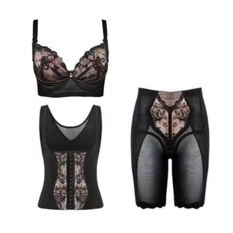 Zhongmai Laca Official Flagship Store Genuine Body Shaping Intimates Really Beautiful Long Body Manager Three-Piece Set - Image 1