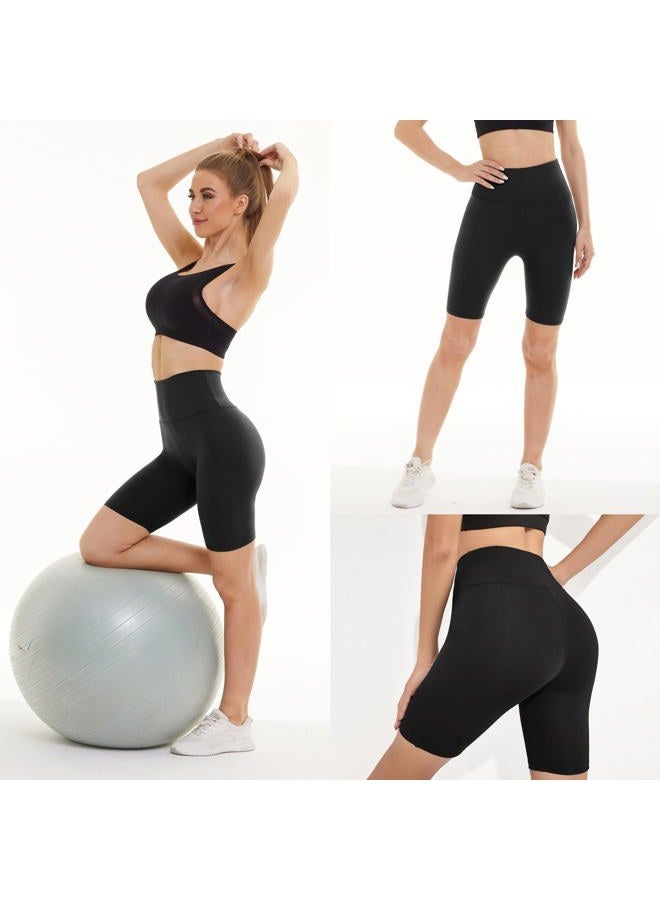 YOLIX 3 Pack Biker Shorts for Women – 8" High Waisted Soft Yoga Workout Athletic Sports Shorts - Image 2