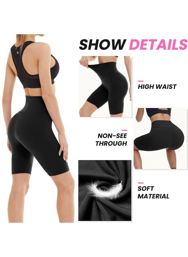 YOLIX 3 Pack Biker Shorts for Women – 8" High Waisted Soft Yoga Workout Athletic Sports Shorts - Image 5