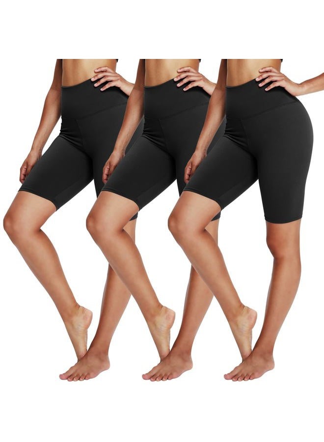YOLIX 3 Pack Biker Shorts for Women – 8" High Waisted Soft Yoga Workout Athletic Sports Shorts - Image 1