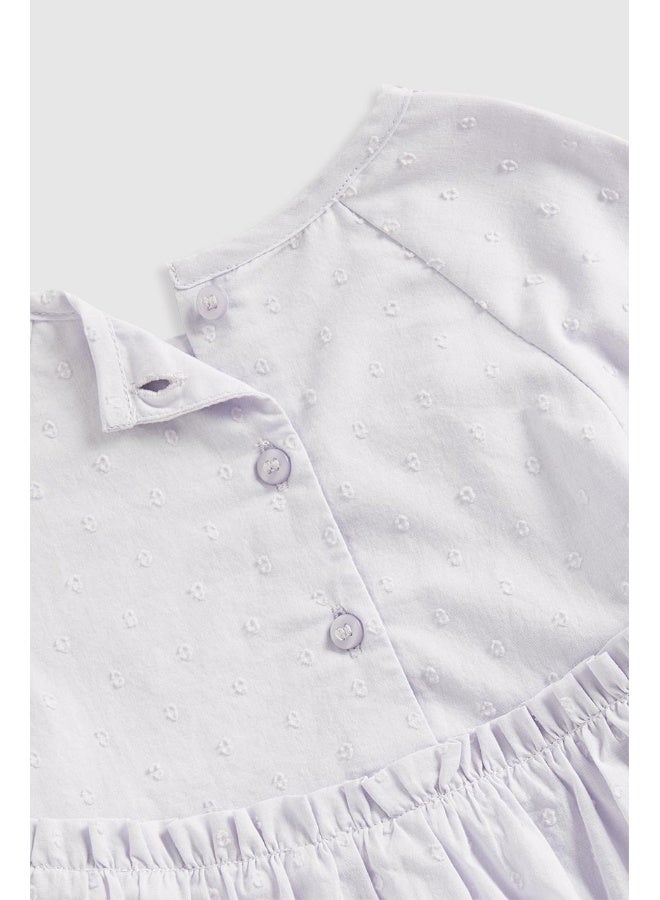 mothercare Lilac Woven Dobby Dress - Image 2