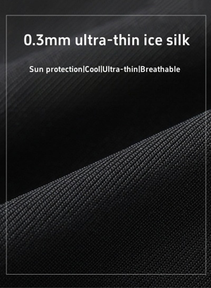 Generic Ultra-thin anti-ultraviolet arm sleeve sunscreen mask PDF50+ men's L size ice silk sleeve outdoor sports sunscreen 2-piece set black - Image 4