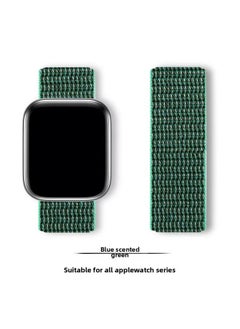 Suitable For Iwatch1-s9 Strap Light Mint/Ocean Blue Nylon Loop Velcro Wristband For Apple Watch Strap-Color:36# Sparmint-Specifications:42/44/45/49mm