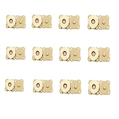 CooBigo 12 Sets Magnetic Snaps Buttons Sew in Magnetic Plum Bag Clasps Button Snaps for Purses Handbag Clothes Scrapbooking Closure Fastener Sewing Craft DIY (15mm) (Gold) - Image 4
