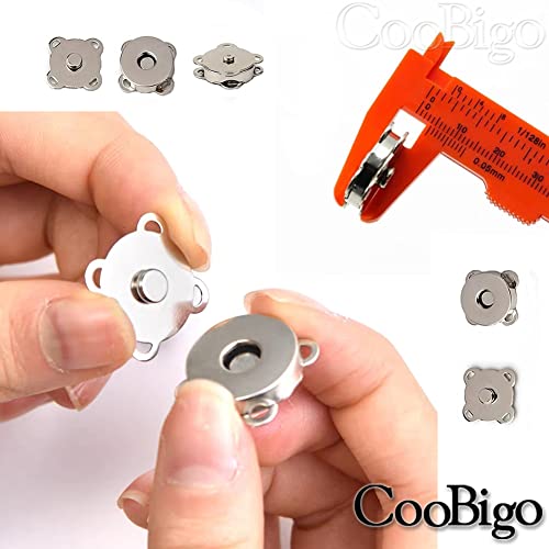 CooBigo 12 Sets Magnetic Snaps Buttons Sew in Magnetic Plum Bag Clasps Button Snaps for Purses Handbag Clothes Scrapbooking Closure Fastener Sewing Craft DIY (15mm) (Gold) - Image 3