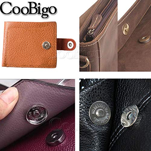 CooBigo 12 Sets Magnetic Snaps Buttons Sew in Magnetic Plum Bag Clasps Button Snaps for Purses Handbag Clothes Scrapbooking Closure Fastener Sewing Craft DIY (15mm) (Gold) - Image 5