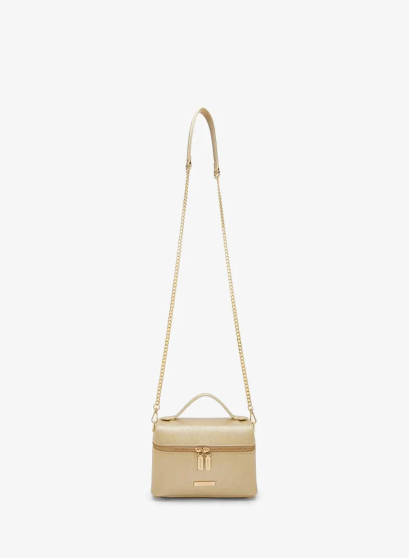 Peppermint GOLD Textured Crossbody Bag With Detachable Strap for Women | Best Price UAE