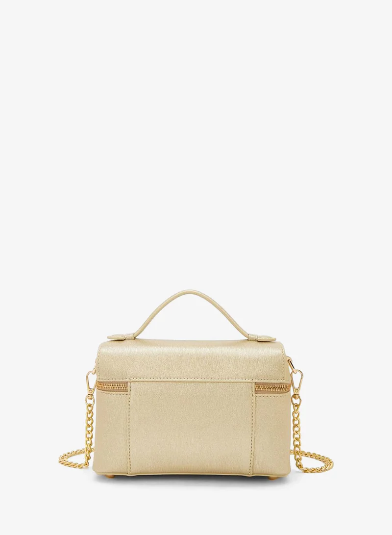 Peppermint GOLD Textured Crossbody Bag With Detachable Strap for Women | Best Price UAE