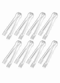 Plastic Buffet Serving Tongs, 8 Pcs Mini Clear Kitchen Tongs 6.3 Inch Small Ice Tongs for Tea and Coffee, Party Catering, Appetizers, Salad, Desserts, Sandwich, Buffet Barbecue