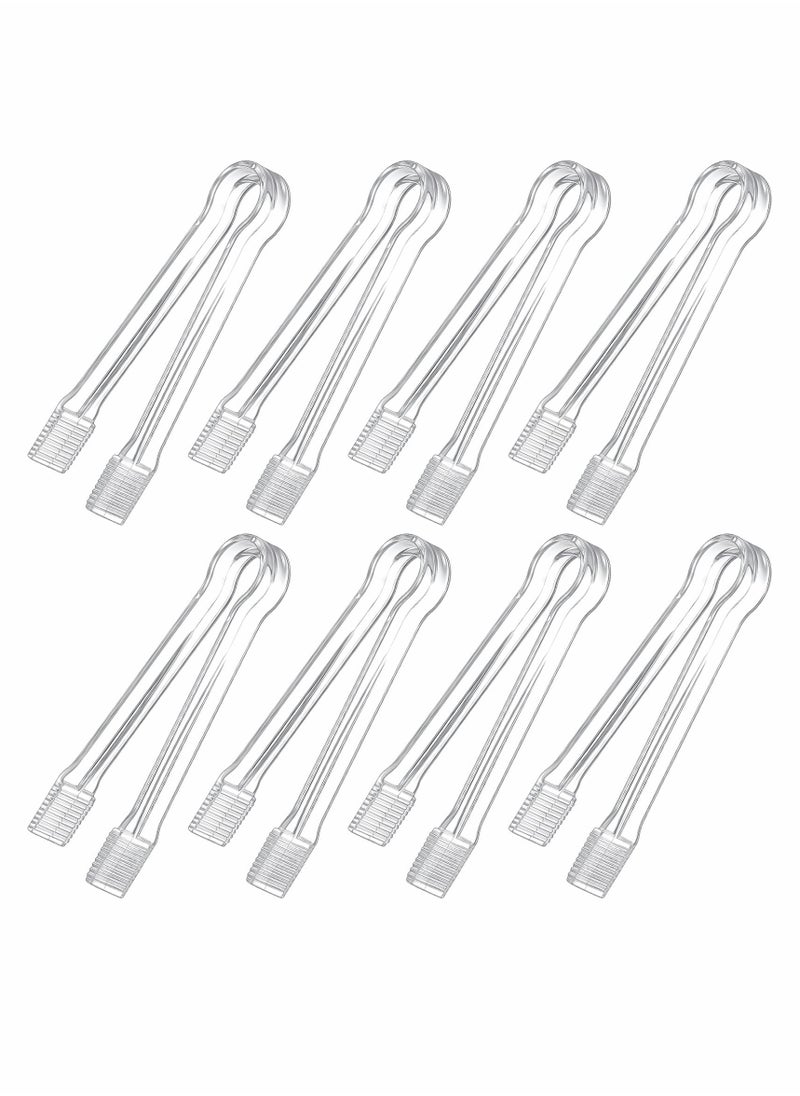 Excefore - Plastic Buffet Serving Tongs, 8 Pcs Mini Clear Kitchen Tongs 6.3 Inch Small Ice Tongs for Tea and Coffee, Party Catering, Appetizers, Salad, Desserts, Sandwich, Buffet Barbecue - Image 1