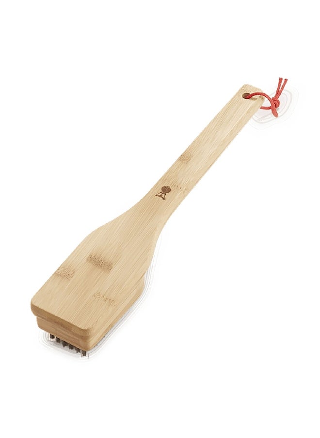 Weber Reusable Ergonomic Bamboo Grill Brush with Brush Beige and Black JAH6275  - Image 2