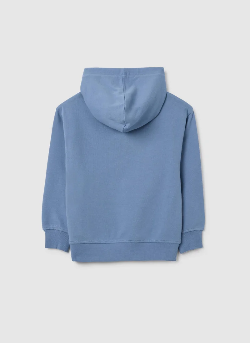 او في اس REGULAR FIT LIGHT BLUE CHILDREN'S SWEATSHIRT IN PURE COTTON