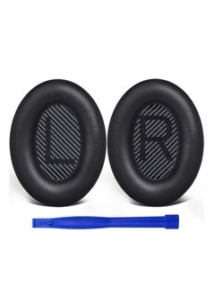 spa luxetique Replacement Earpads Cushions for Bose QuietComfort 35 (QC35) & Quiet Comfort 35 II (QC35 ii) Headphones, Ear Pads with Softer Leather, Noise Isolation Foam, Added Thickness (Black)  - Image 1