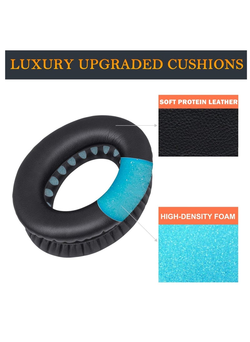 spa luxetique Replacement Earpads Cushions for Bose QuietComfort 35 (QC35) & Quiet Comfort 35 II (QC35 ii) Headphones, Ear Pads with Softer Leather, Noise Isolation Foam, Added Thickness (Black)  - Image 3