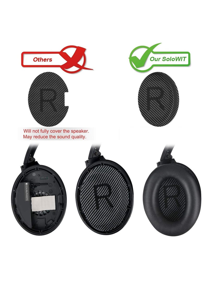 spa luxetique Replacement Earpads Cushions for Bose QuietComfort 35 (QC35) & Quiet Comfort 35 II (QC35 ii) Headphones, Ear Pads with Softer Leather, Noise Isolation Foam, Added Thickness (Black)  - Image 4