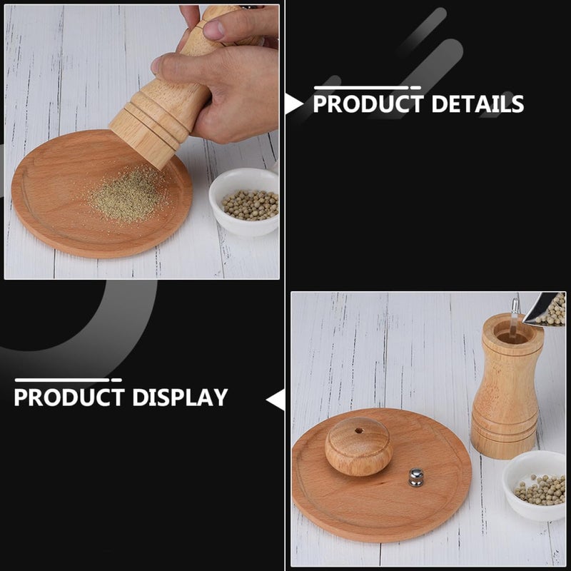 Wooden Manual Pepper Grinder With Ceramic Core Adjustable Salt Mill 5 Inch Natural Finish - Image 4