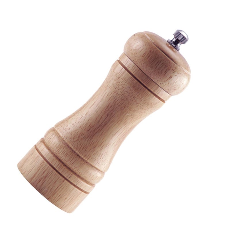 Wooden Manual Pepper Grinder With Ceramic Core Adjustable Salt Mill 5 Inch Natural Finish - Image 2