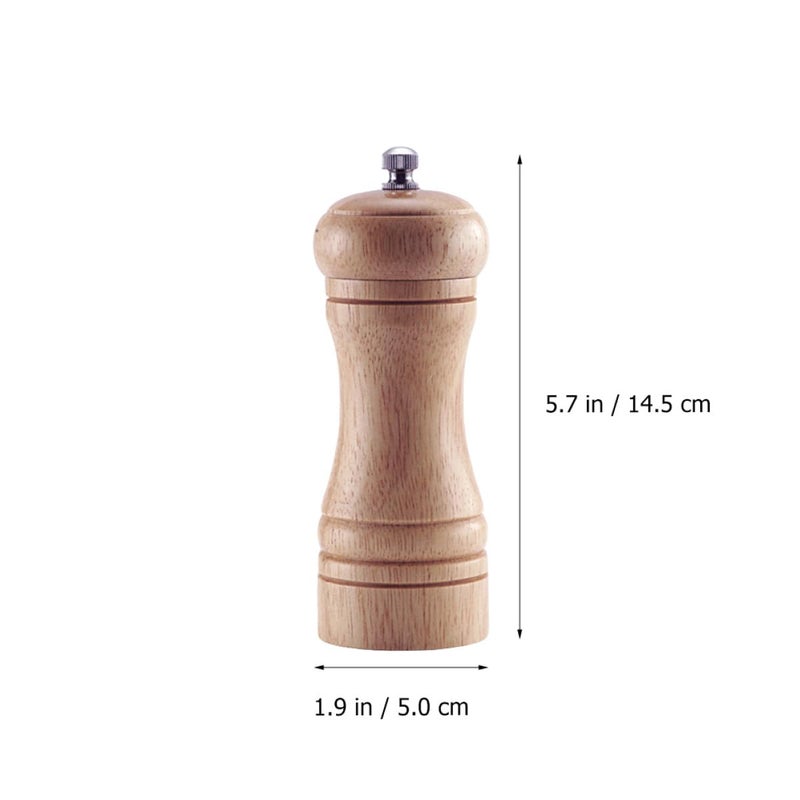 Wooden Manual Pepper Grinder With Ceramic Core Adjustable Salt Mill 5 Inch Natural Finish - Image 3