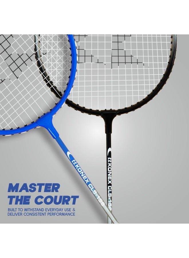 KONEX Lightweight Aluminium Composite Badminton Racquet with Free Cover | for Beginner and Intermediate Players (Blue Full Cover, Pack of 2) - Image 2