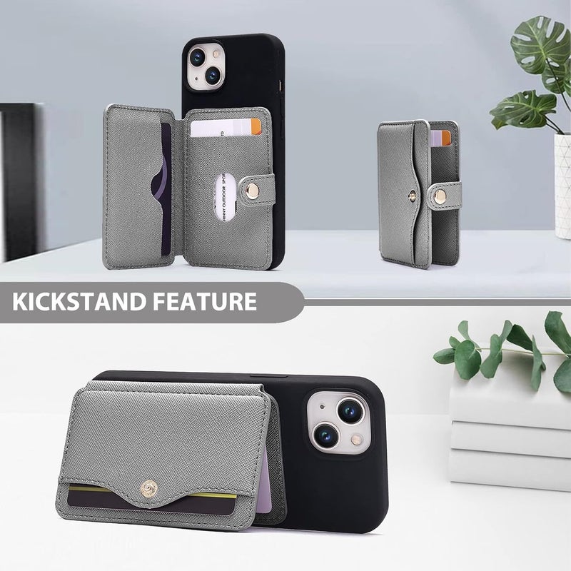 M-Plateau Phone Wallet for Men, Card Holder for Back of Phone,Minimalist Wallet for Men with 1pc 3M Sticky Adhesive.Match with iPhone 14 Pro Max Case and Most Smartphones (Gray) - Image 3