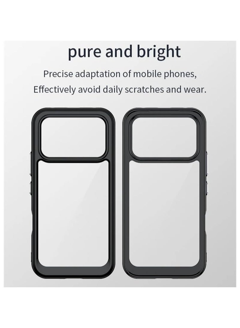 general Case compatible with Honor 600 Pro 5G; features a hard, transparent acrylic back panel and a soft, thickened TPU bumper for enhanced drop and shock protection; designed for the Honor 600 Pro - Image 3